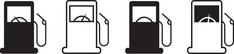 jeu d'icônes vectorielles de station-service. station avec pompe à essence. signe de pompe à essence isolé sur fond blanc. illustration vectorielle vecteur