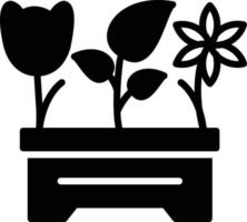 icône de glyphe de jardinage vecteur