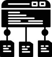 icône de glyphe de flux de données vecteur