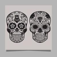 illustration vectorielle de crâne, dessinée sur papier très appropriée pour les symboles, les conceptions de tatouage, les logos et autres vecteur