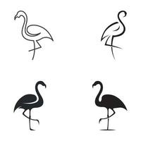 création de logo d'oiseau à longues pattes ou de flamant rose. logo avec des lignes, abstraites et simples. vecteur