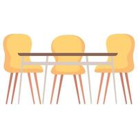 table avec chaises jaunes vecteur