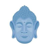 tête de bouddha siddharta bleu vecteur