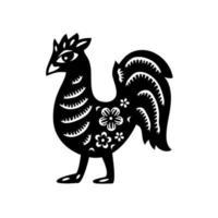 signe du nouvel an du zodiaque chinois coq. animal horoscope chinois traditionnel. vecteur