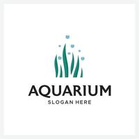 modèle de conception de logo d'aquarium minimaliste vecteur