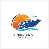 inspiration de conception de logo de bateau vecteur