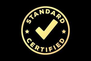 signe de contrôle circulaire minimaliste simple pour le produit de contrôle certifié standard insigne emblème étiquette timbre sceau logo design vecteur