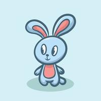 mignon lapin dessin animé mascotte logo design plat vecteur premium