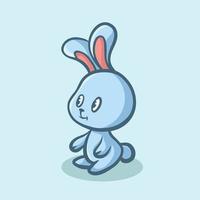 mignon lapin dessin animé mascotte logo design plat vecteur premium