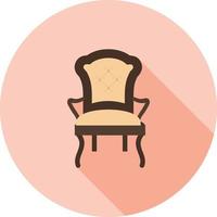 chaise confortable, plat, grandissime, icône vecteur