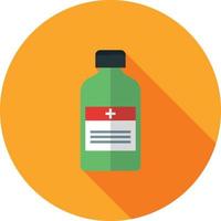 icône plate longue ombre de bouteille de médicament vecteur