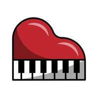 logo de piano unique en forme d'amour vecteur