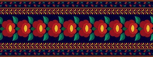 floral hongrois polonais folklorique morave motif ethnique sans couture. tapis en tissu aztèque boho mandalas textile décor papier peint. vecteur de broderie traditionnelle de fleur de motif indigène tribal