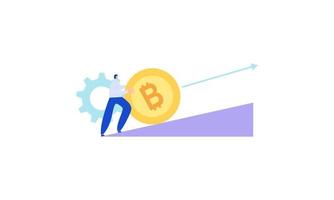 illustration de concept d'entreprise de crypto-monnaie blockchain vecteur