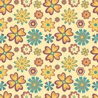 motif floral coloré et harmonieux de style hippie aux couleurs rétro. pour le textile, l'arrière-plan, la conception de produits vecteur