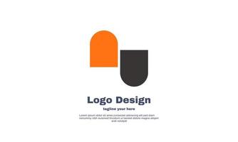 conception de symbole initial de logo n élégant unique isolée sur vecteur