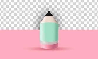 dessin réaliste unique crayon art éducation icône 3d design isolé sur vecteur