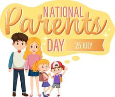 conception d'affiche pour la journée nationale des parents vecteur