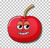 pomme rouge avec expression faciale vecteur
