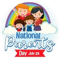 conception d'affiche pour la journée nationale des parents vecteur