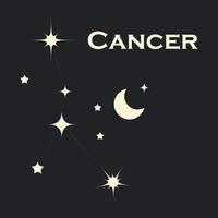 cancer du zodiaque constellation d'étoiles. vecteur. tous les éléments sont isolés vecteur