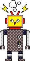 robot de dessin animé de style bande dessinée vecteur