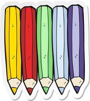 autocollant d'un dessin animé crayons de couleur vecteur