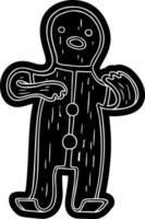 icône de dessin animé dessin d'un bonhomme en pain d'épice vecteur