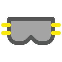 lunettes de soudage, icône de style de ligne remplie, thème de la construction vecteur