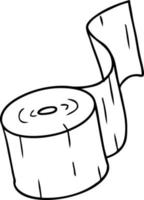 dessin au trait doodle d'un rouleau de papier toilette vecteur