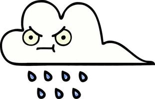 nuage de pluie de dessin animé de style bande dessinée vecteur