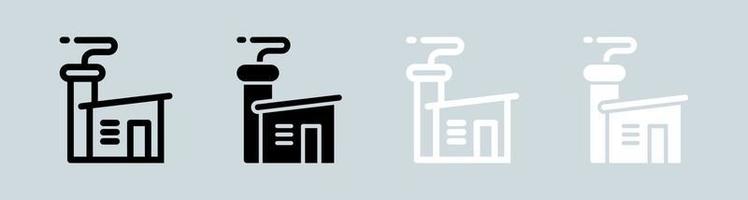 icône d'usine en noir et blanc. illustration vectorielle de signes industriels. vecteur