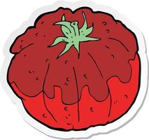 autocollant d'une tomate de dessin animé vecteur