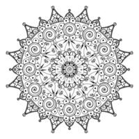 motif circulaire en forme de mandala pour henné, mehndi, tatouage, décoration. ornement décoratif dans un style oriental ethnique. page de livre de coloriage. vecteur