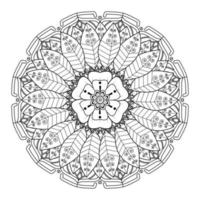 motif circulaire en forme de mandala pour henné, mehndi, tatouage, décoration. ornement décoratif dans un style oriental ethnique. page de livre de coloriage. vecteur