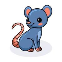 mignon petit dessin animé de souris assis vecteur