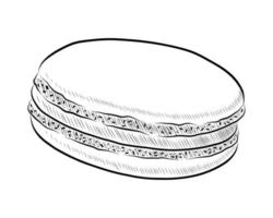 illustration vectorielle noire d'un macaron isolé sur fond blanc vecteur