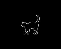 silhouette de vecteur de contour de chat