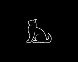 chaton contour vecteur silhouette
