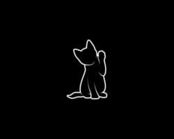chaton contour vecteur silhouette