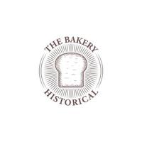 le logo de la boulangerie dessin à la main symbole d'icône de style vintage vecteur