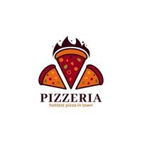 vecteur de symbole d'icône de logo de pizzeria de pizza rouge chaude pour le restaurant de nourriture de pizza