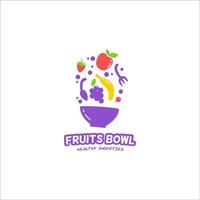 logo bol de fruits smoothies violets vecteur