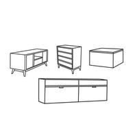 armoire ou meuble organisateur de trois formes différentes. illustration vectorielle vecteur