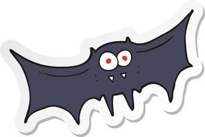 autocollant d'une chauve-souris vampire de dessin animé vecteur