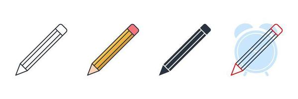 illustration vectorielle de crayon icône logo. modèle de symbole de crayon pour la collection de conception graphique et web vecteur