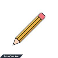 illustration vectorielle de crayon icône logo. modèle de symbole de crayon pour la collection de conception graphique et web vecteur