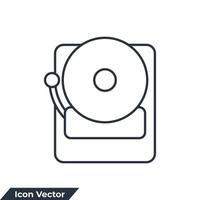 illustration vectorielle du logo de l'icône de sonnette d'alarme. modèle de symbole d'école de cloche pour la collection de conception graphique et web vecteur
