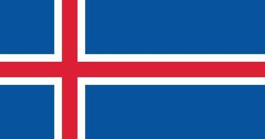 drapeau de l'islande avec illustration originale de vecteur de couleur rvb