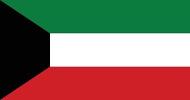 drapeau du koweït avec illustration originale de vecteur de couleur rvb